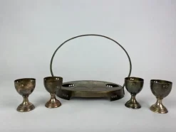 Pamono Secession Egg Cups attributed to Josef Hoffmann, 1890s, Set of 5><noscript><img width=