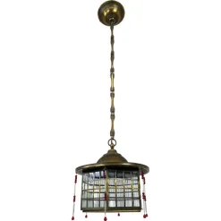 Pamono Secession Hanging Lamp attributed Josef Hoffmann, 1890s> Ceiling Lights