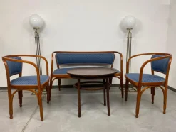 Pamono Secession Seating Group by Gustav Siegel for J&J Kohn, 1890s, Set of 3> Living Room Sets