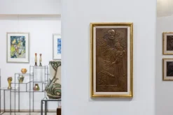Pamono Secessionist Panel with Nymph at the Fountain by Georg Klimt, 1900s><noscript><img width=