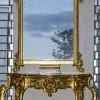 Outlet Pamono Second Half of the 20th Century Console with Mirror in Carved and Gilded Wood, France, 1890s, Set of 2