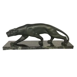 Clearance Pamono Secondo, Art Deco Panther, 1930, Bronze with Marble Base