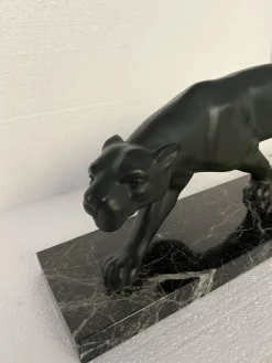 Clearance Pamono Secondo, Art Deco Panther, 1930, Bronze with Marble Base