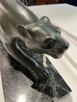 Clearance Pamono Secondo, Art Deco Panther, 1930, Bronze with Marble Base