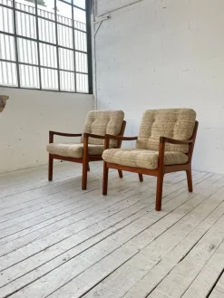 Pamono Senator Easy Chairs by Ole Wanscher for Cado, 1960s, Set of 2> Lounge Chairs & Armchairs