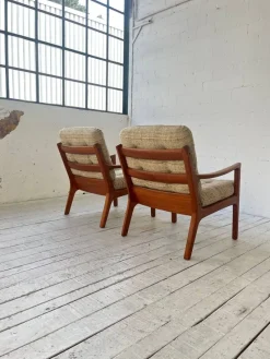 Pamono Senator Easy Chairs by Ole Wanscher for Cado, 1960s, Set of 2><noscript><img width=