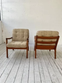 Pamono Senator Easy Chairs by Ole Wanscher for Cado, 1960s, Set of 2><noscript><img width=