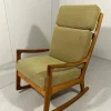 Pamono Senator High Back Rocking Chair by Ole Wanscher for Poul Jeppesens Møbelfabrik, 1960s> Rocking Chairs
