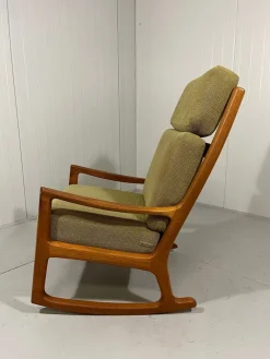 Pamono Senator High Back Rocking Chair by Ole Wanscher for Poul Jeppesens Møbelfabrik, 1960s><noscript><img width=
