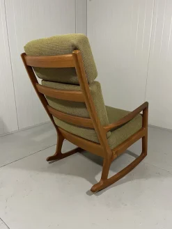 Pamono Senator High Back Rocking Chair by Ole Wanscher for Poul Jeppesens Møbelfabrik, 1960s><noscript><img width=