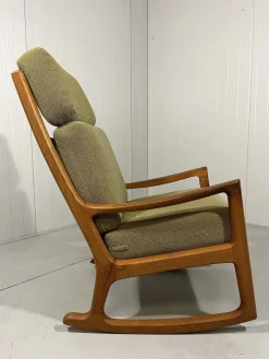 Pamono Senator High Back Rocking Chair by Ole Wanscher for Poul Jeppesens Møbelfabrik, 1960s><noscript><img width=