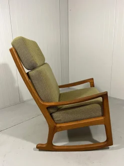 Pamono Senator High Back Rocking Chair by Ole Wanscher for Poul Jeppesens Møbelfabrik, 1960s><noscript><img width=