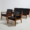 Outlet Pamono Senator Leather Sofa Set by Ole Wanscher for France & Søn, 1960s, Set of 3