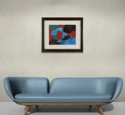 Best Pamono Serge Poliakoff, Komposition Blau, Grün und Rot, 1961, Framed
