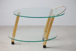Pamono Serving Bar Cart with Tubular Legs in the style of Belgo Chrome, 1970> Serving Bar Carts & Trolleys