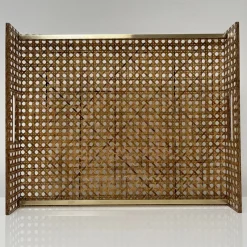 Pamono Serving Tray in Acrylic Glass, Cannage & Brass in the style of Christian Dior for Christian Dior> Trays