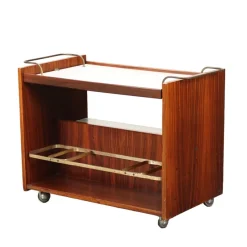 Pamono Serving Trolley in Wood, Italy, 1960s> Serving Bar Carts & Trolleys