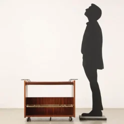 Pamono Serving Trolley in Wood, Italy, 1960s> Serving Bar Carts & Trolleys