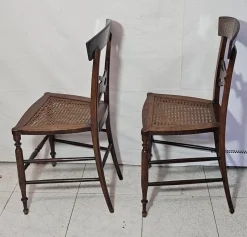 Pamono Set of Antique Mahogany Chairs with Maple Inlays, 1800s><noscript><img width=