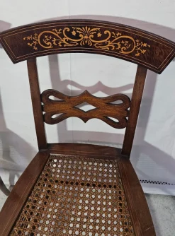 Pamono Set of Antique Mahogany Chairs with Maple Inlays, 1800s><noscript><img width=