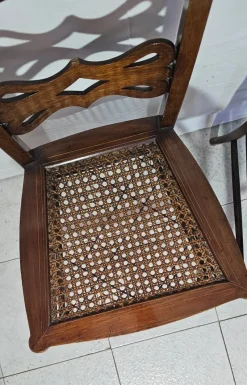 Pamono Set of Antique Mahogany Chairs with Maple Inlays, 1800s><noscript><img width=