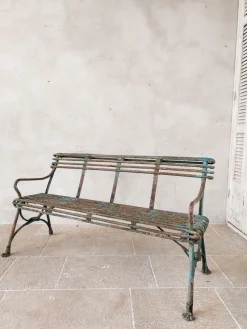 Pamono Set of Antique 19th Century Iron Garden Benches from Arras><noscript><img width=