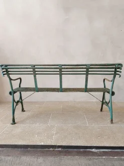 Pamono Set of Antique 19th Century Iron Garden Benches from Arras><noscript><img width=