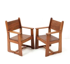 Best Pamono Set of Art Deco Children's Armchairs by Jan Wils for Eik en Linden, 1918