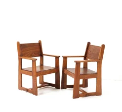 Best Pamono Set of Art Deco Children's Armchairs by Jan Wils for Eik en Linden, 1918