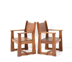 Best Pamono Set of Art Deco Children's Armchairs by Jan Wils for Eik en Linden, 1918