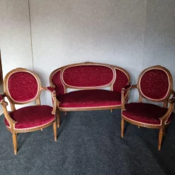 New Pamono Set of Basket Bench and Armchairs, 1950s, Set of 3