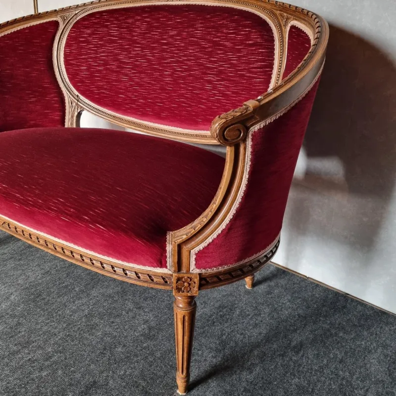 New Pamono Set of Basket Bench and Armchairs, 1950s, Set of 3