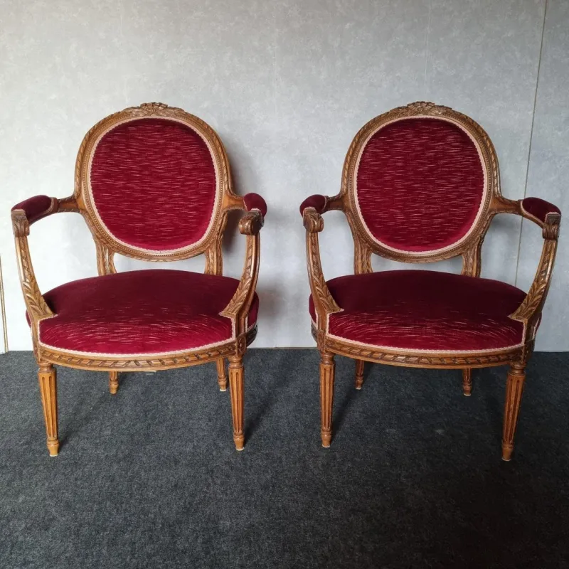 New Pamono Set of Basket Bench and Armchairs, 1950s, Set of 3