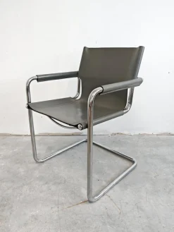 Hot Pamono Set of Bauhaus Leather Visitor Chairs by Mart Stam for Matteo Grassi, 1970s