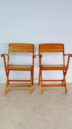 Pamono Set of Beech Wood Garden Armchairs by Sollinger, Germany, 1940> Garden Seating