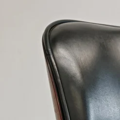Discount Pamono Set of Chairs in Black Eco-Leather and Walnut from Mim Roma, 1960s