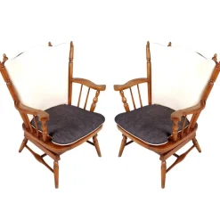 Pamono Set of Chiavari Chestnut Rocking Chairs with Springs, 1930s> Rocking Chairs