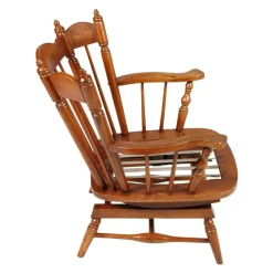 Pamono Set of Chiavari Chestnut Rocking Chairs with Springs, 1930s><noscript><img width=
