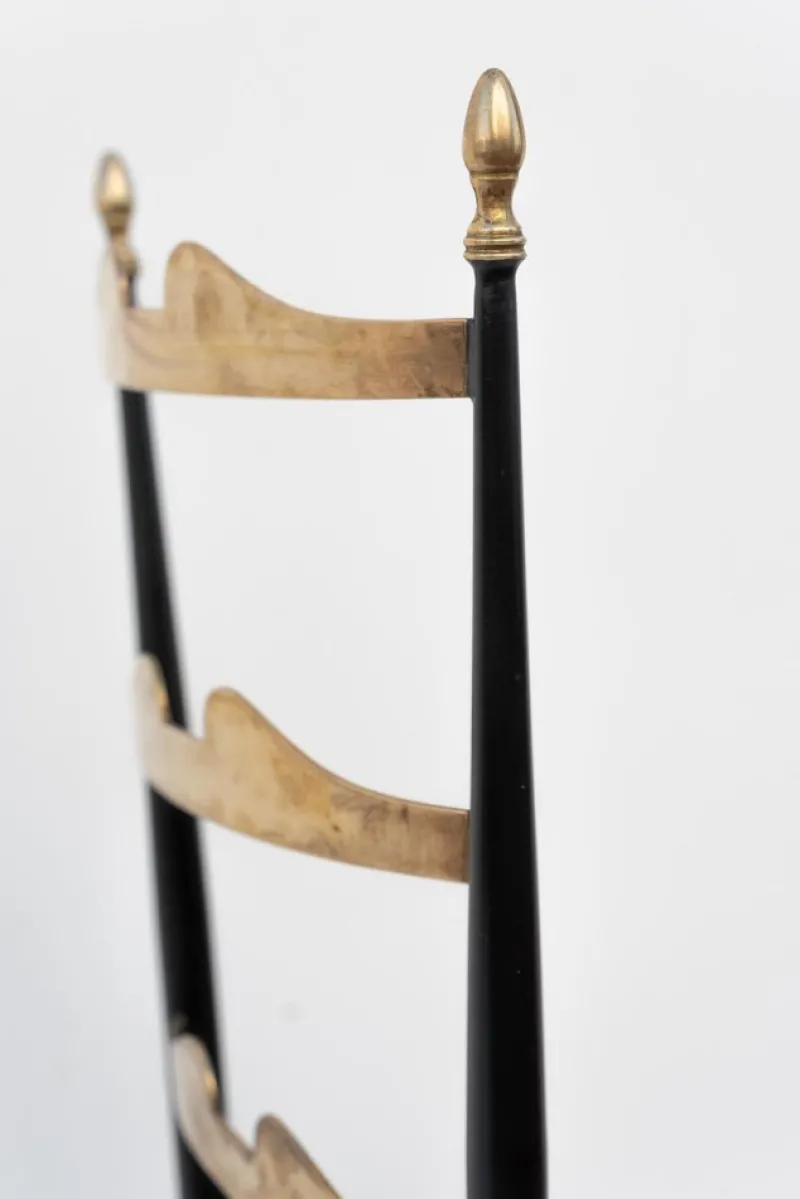 Pamono Set of Chiavarine Chairs in Brass and Metal, 1950s> Side Chairs & Dining Chairs