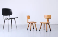 Pamono Set of Children's Chairs in Beech Wood by VD Woude, 1950s><noscript><img width=
