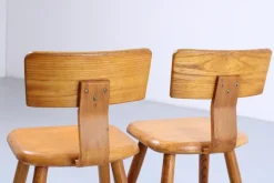 Pamono Set of Children's Chairs in Beech Wood by VD Woude, 1950s><noscript><img width=