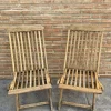 Pamono Set of Cunard Line Teak Slat Back Deck Folding Chair from Scan Com, 1960s> Garden Seating
