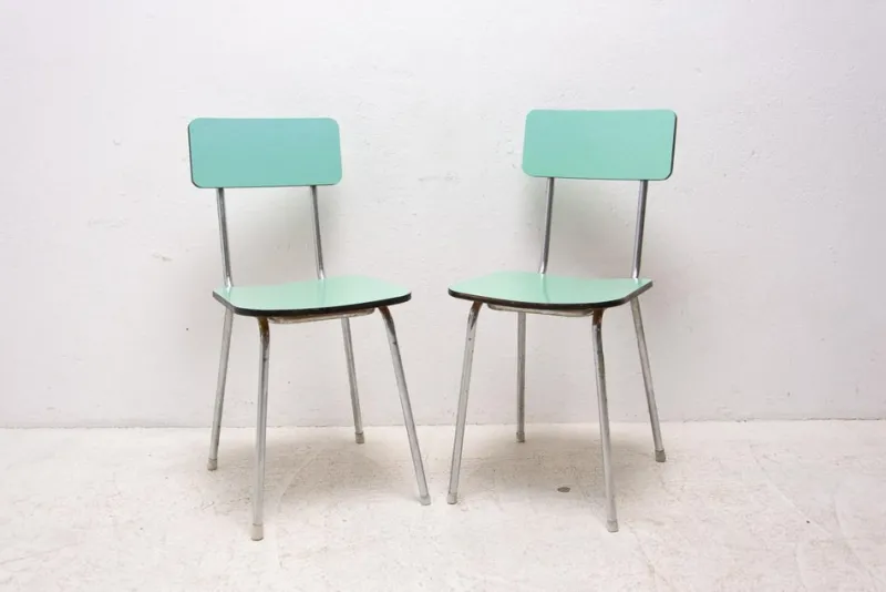 Pamono Set of Czechoslovak Cafe Chairs in Formica, 1960s