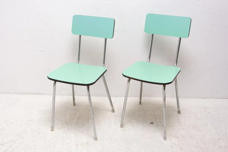 Pamono Set of Czechoslovak Cafe Chairs in Formica, 1960s