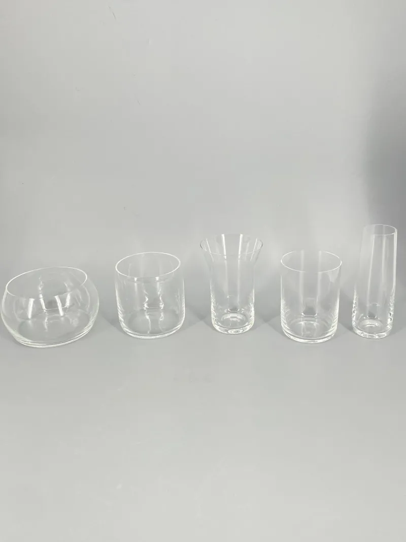 Pamono Set of Drinking Glasses by Joe Colombo for Progetti, in the Original Packaging, Italy 1960s, Set of 5> Glassware