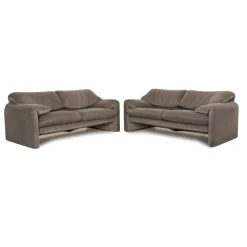 Pamono Set of DS 14 Leather Sofa Set from De Sede> Living Room Sets