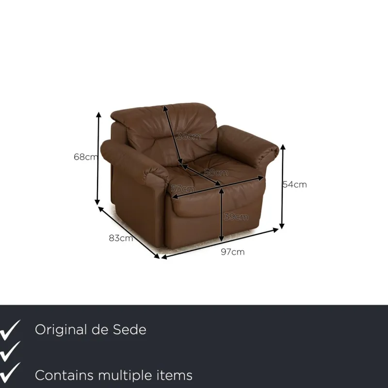 Pamono Set of DS 14 Leather Sofa Set from De Sede> Living Room Sets