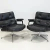 Clearance Pamono Set of Executive Chairs in Black Leather by Charles and Ray Eames, 1960s