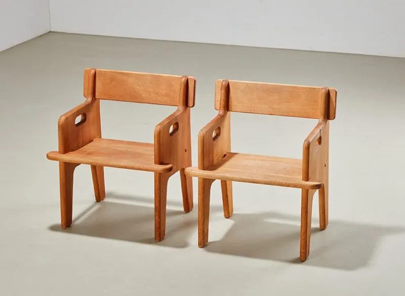 Pamono Set of First Edition Peter's Child Chairs by Hans Wegner for Fredericia, Denmark, 1944> Children's Chairs