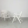 Online Pamono Set of Folding White Garden Chairs by Fratelli Reguitti, Italy, 1950s